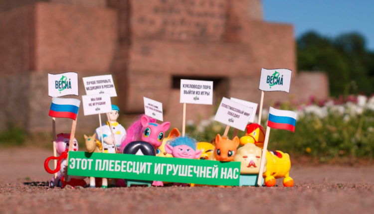 В Петербурге сотрудники уголовного розыска заинтересовались «игрушечным наномитингом» против поправок к Конституции